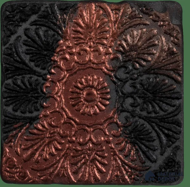 Metallic Wall Handmade Tile TL 05878 Pattern 1 Rustic Noir 96 mm x 96 mm Vitrified - 9 mm | Random Mix Patterns | Suitable For Living Room, Bedroom, Kitchen