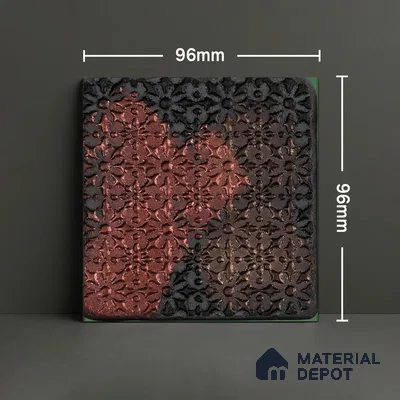 Metallic Wall Handmade Tile TL 05878 Pattern 1 Rustic Noir 96 mm x 96 mm Vitrified - 9 mm | Random Mix Patterns | Suitable For Living Room, Bedroom, Kitchen