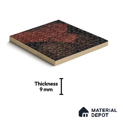 Metallic Wall Handmade Tile TL 05878 Pattern 1 Rustic Noir 96 mm x 96 mm Vitrified - 9 mm | Random Mix Patterns | Suitable For Living Room, Bedroom, Kitchen