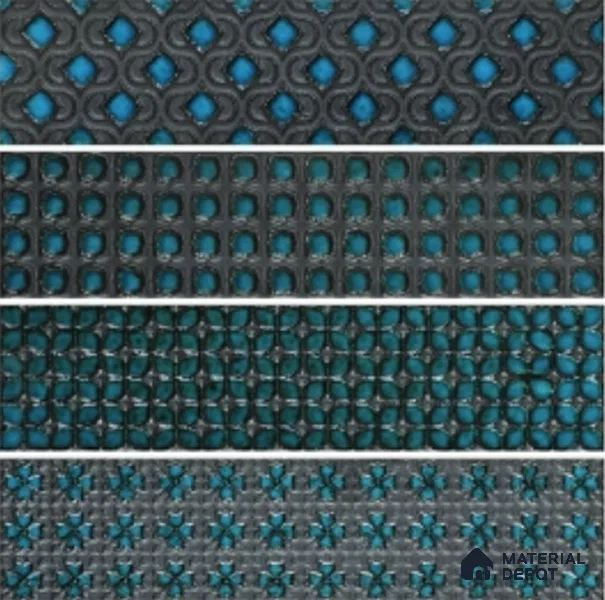 Metallic Wall Handmade Tile TL 05869 B Pattern 2 Turquoise Luxe 297 mm x 72 mm Vitrified - 9 mm | 4 Random Patterns | Suitable For Living Room, Bedroom, Kitchen