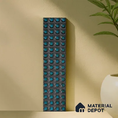 Metallic Wall Handmade Tile TL 05869 B Pattern 2 Turquoise Luxe 297 mm x 72 mm Vitrified - 9 mm | 4 Random Patterns | Suitable For Living Room, Bedroom, Kitchen