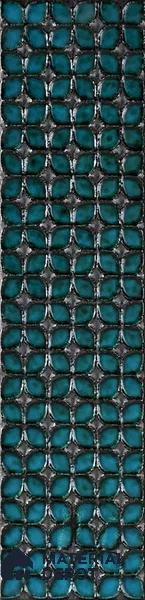 Metallic Wall Handmade Tile TL 05869 C Pattern 3 Turquoise Luxe 297 mm x 72 mm Vitrified - 9 mm | 4 Random Patterns | Suitable For Living Room, Bedroom, Kitchen