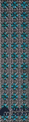 Metallic Wall Handmade Tile TL 05869 D Pattern 4 Turquoise Luxe 297 mm x 72 mm Vitrified - 9 mm | 4 Random Patterns | Suitable For Living Room, Bedroom, Kitchen