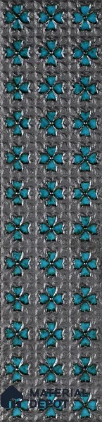 Metallic Wall Handmade Tile TL 05869 D Pattern 4 Turquoise Luxe 297 mm x 72 mm Vitrified - 9 mm | 4 Random Patterns | Suitable For Living Room, Bedroom, Kitchen