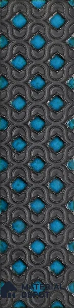 Metallic Wall Handmade Tile TL 05869 Pattern 1 Turquoise Luxe 297 mm x 72 mm Vitrified - 9 mm | 4 Random Patterns | Suitable For Living Room, Bedroom, Kitchen