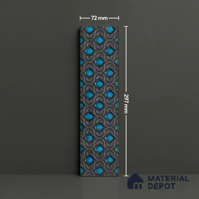 Metallic Wall Handmade Tile TL 05869 Pattern 1 Turquoise Luxe 297 mm x 72 mm Vitrified - 9 mm | 4 Random Patterns | Suitable For Living Room, Bedroom, Kitchen