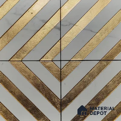 Metallic Wall Tile TL 05906 Arte 197 mm x 197 mm Vitrified - 9 mm | Handcrafted Precious Metal | Suitable For Dry Area, Accent/Feature Wall