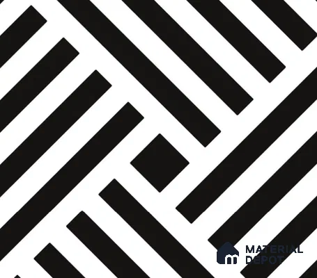 TL 03313 Aristo Black 600 x 600 mm Carving Matte Finish GVT Moroccan Tile - 9 mm | Please Expect a Slight Variation of Pattern (Sample)