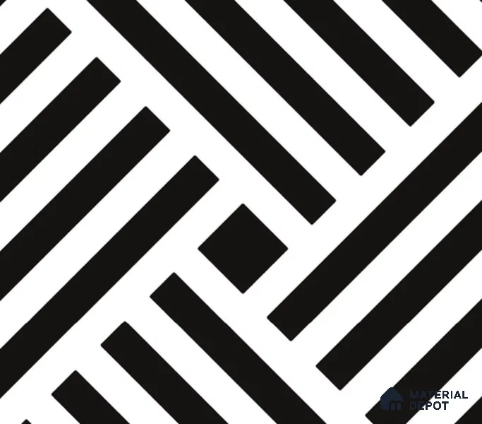 TL 03313 Aristo Black 600 x 600 mm Carving Matte Finish GVT Moroccan Tile - 9 mm | Please Expect a Slight Variation of Pattern (Sample)
