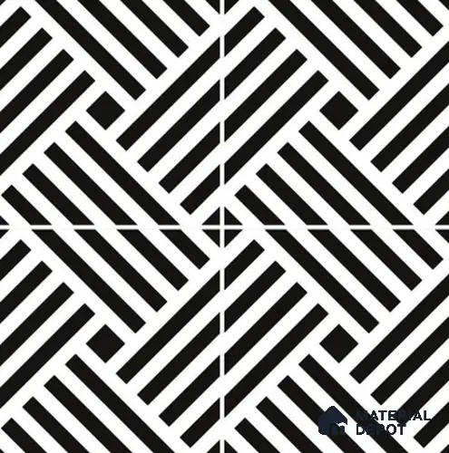 TL 03313 Aristo Black 600 x 600 mm Carving Matte Finish GVT Moroccan Tile - 9 mm | Please Expect a Slight Variation of Pattern