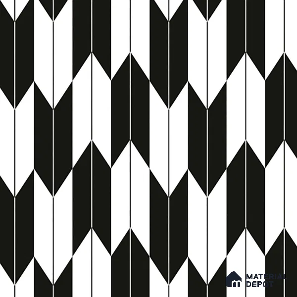TL 03314 Arrow Black 600 x 600 mm Carving Matte Finish GVT Moroccan Tile - 9 mm (Sample)