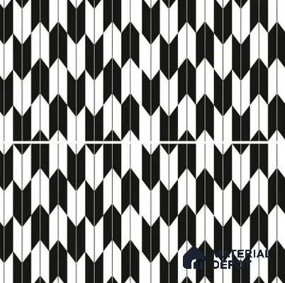 TL 03314 Arrow Black 600 x 600 mm Carving Matte Finish GVT Moroccan Tile - 9 mm (Sample)