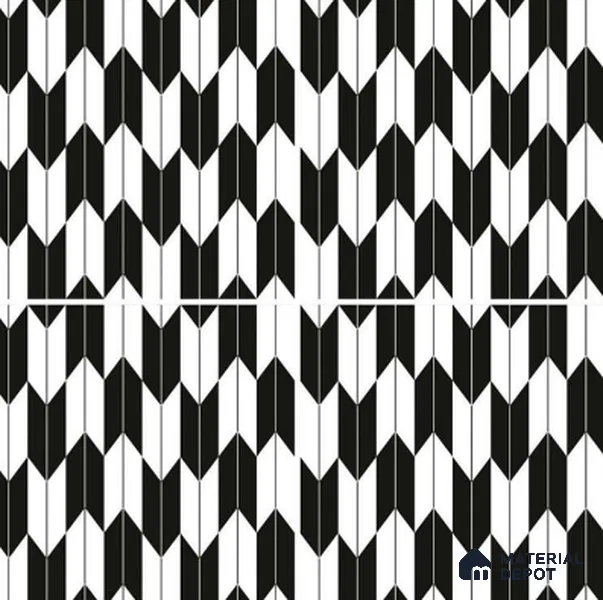TL 03314 Arrow Black 600 x 600 mm Carving Matte Finish GVT Moroccan Tile - 9 mm (Sample)