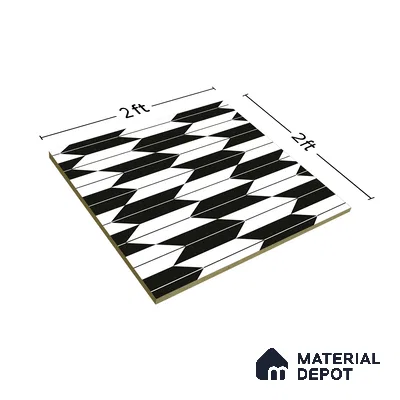 TL 03314 Arrow Black 600 x 600 mm Carving Matte Finish GVT Moroccan Tile - 9 mm (Sample)