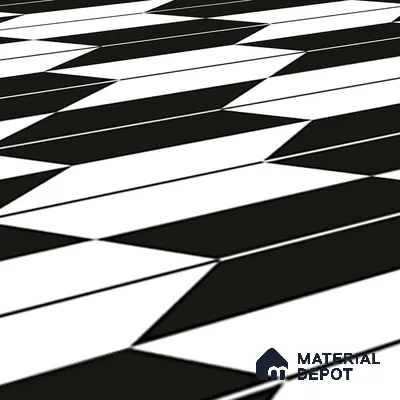 TL 03314 Arrow Black 600 x 600 mm Carving Matte Finish GVT Moroccan Tile - 9 mm (Sample)