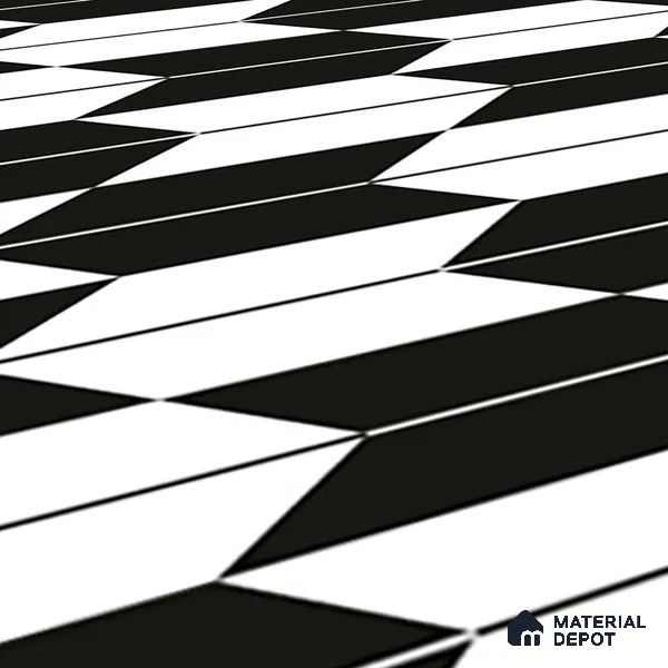 TL 03314 Arrow Black 600 x 600 mm Carving Matte Finish GVT Moroccan Tile - 9 mm (Sample)