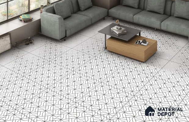 TL 03316 Artile 600 x 600 mm Carving Matte Finish GVT Moroccan Tile - 9 mm | Please Expect a Slight Variation of Pattern (Sample)