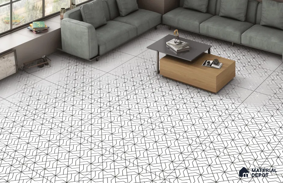 TL 03316 Artile 600 x 600 mm Carving Matte Finish GVT Moroccan Tile - 9 mm | Please Expect a Slight Variation of Pattern (Sample)