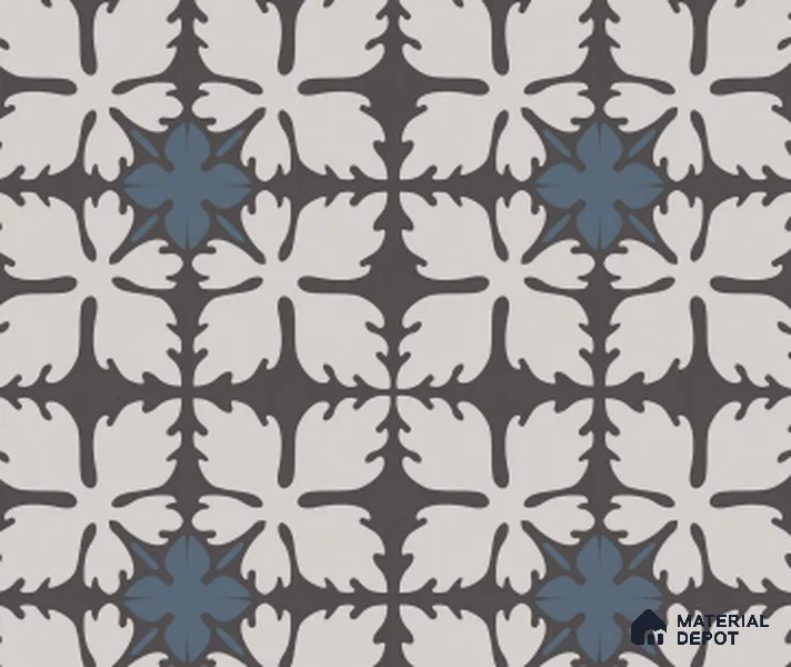 TL 03317 Autumn Graphite 600 x 600 mm Carving Matte Finish GVT Moroccan Tile - 9 mm | Please Expect a Slight Variation of Pattern (Sample)