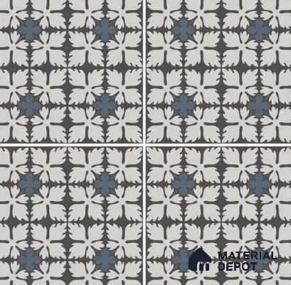 TL 03317 Autumn Graphite 600 x 600 mm Carving Matte Finish GVT Moroccan Tile - 9 mm | Please Expect a Slight Variation of Pattern (Sample)