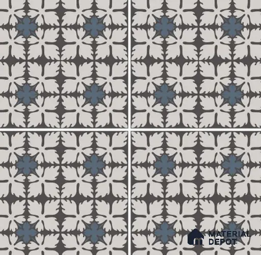 TL 03317 Autumn Graphite 600 x 600 mm Carving Matte Finish GVT Moroccan Tile - 9 mm | Please Expect a Slight Variation of Pattern