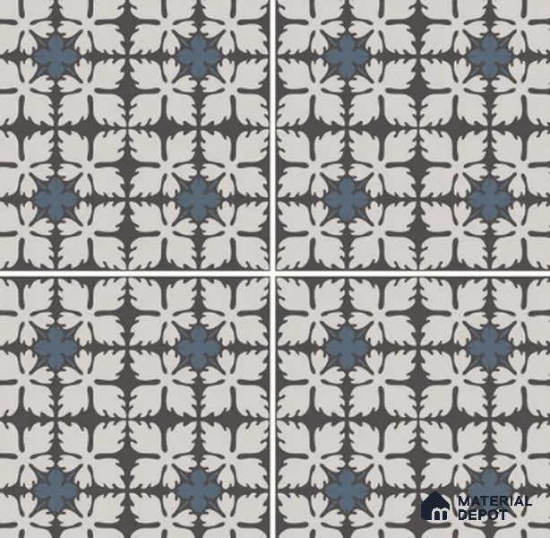 TL 03317 Autumn Graphite 600 x 600 mm Carving Matte Finish GVT Moroccan Tile - 9 mm | Please Expect a Slight Variation of Pattern (Sample)