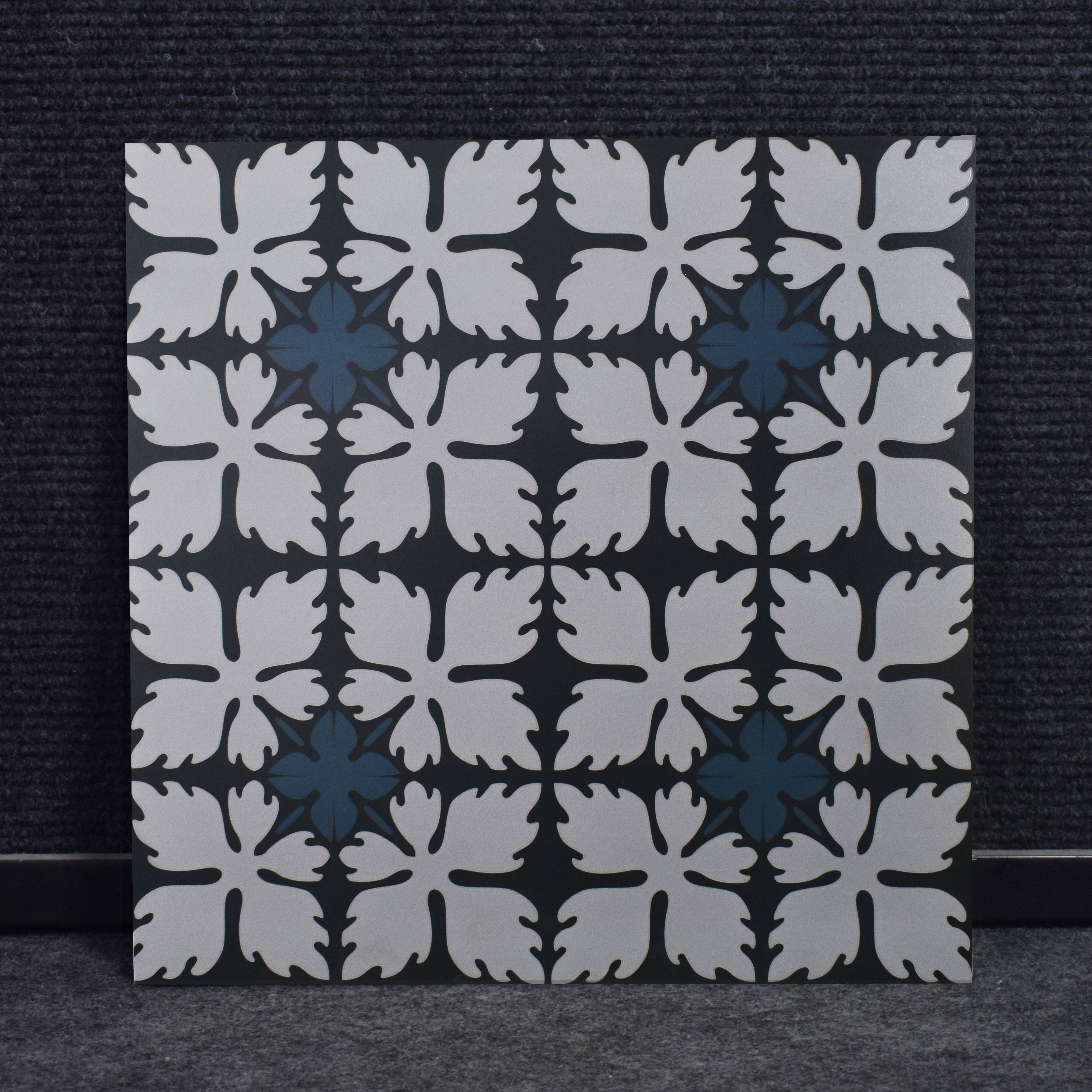 TL 03317 Autumn Graphite 600 x 600 mm Carving Matte Finish GVT Moroccan Tile - 9 mm | Please Expect a Slight Variation of Pattern (Sample)