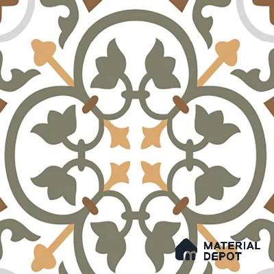 Moroccan Wall & Floor Tile TL 03320 Brizo Verde 2 ft x 2 ft Carving Matte Finish Vitrified Tile - 9 mm | Suitable For Kitchen, Bathroom, Dining Area | Please Expect a Slight Variation of Pattern (Sample)