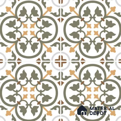 Moroccan Wall & Floor Tile TL 03320 Brizo Verde 2 ft x 2 ft Carving Matte Finish Vitrified Tile - 9 mm | Suitable For Kitchen, Bathroom, Dining Area | Please Expect a Slight Variation of Pattern (Sample)