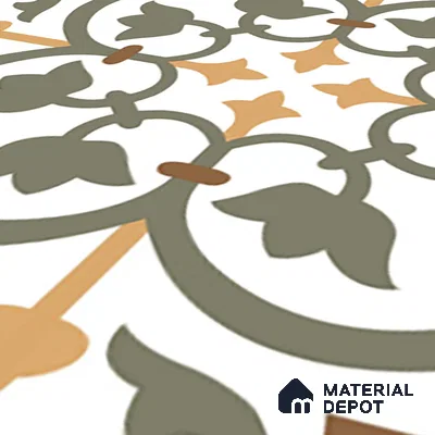 Moroccan Wall & Floor Tile TL 03320 Brizo Verde 2 ft x 2 ft Carving Matte Finish Vitrified Tile - 9 mm | Suitable For Kitchen, Bathroom, Dining Area | Please Expect a Slight Variation of Pattern (Sample)