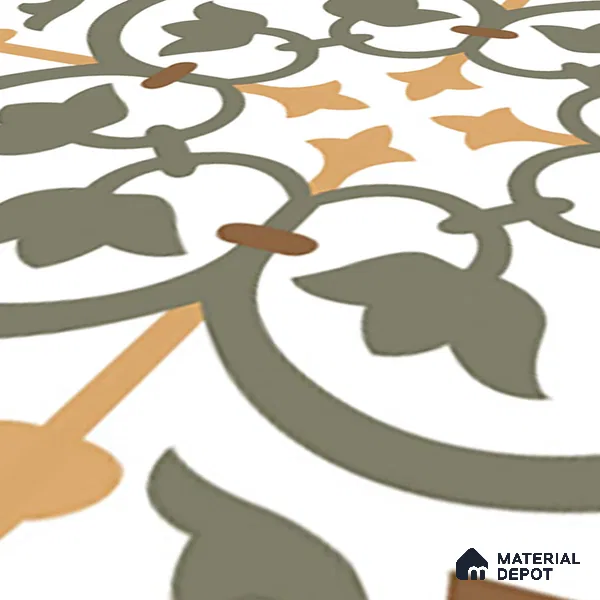 Moroccan Wall & Floor Tile TL 03320 Brizo Verde 2 ft x 2 ft Carving Matte Finish Vitrified Tile - 9 mm | Suitable For Kitchen, Bathroom, Dining Area | Please Expect a Slight Variation of Pattern (Sample)