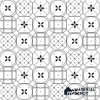 TL 03325 Cromatic White 600 x 600 mm Carving Matte Finish GVT Moroccan Tile - 9 mm (2 Random) | Please Expect a Slight Variation of Pattern (Sample)