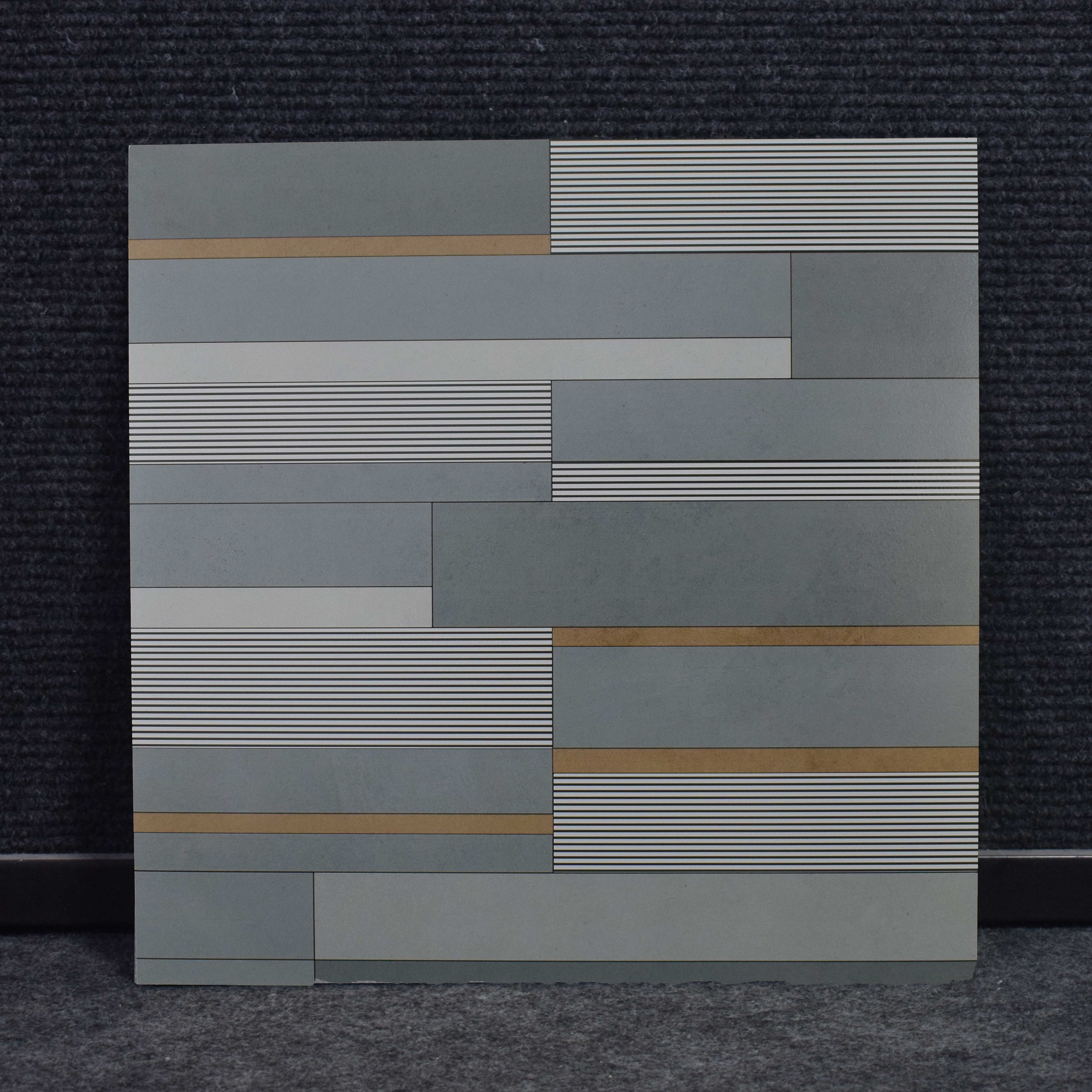 TL 03326 Cyprus Grey 600 x 600 mm Carving Matte Finish GVT Moroccan Tile - 9 mm (Sample)