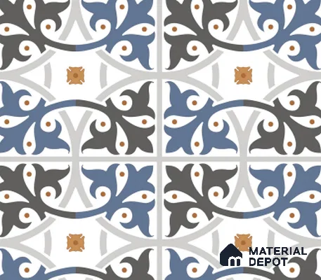 TL 03328 Disney Azure 600 x 600 mm Carving Matte Finish GVT Moroccan Tile - 9 mm | Please Expect a Slight Variation of Pattern (Sample)