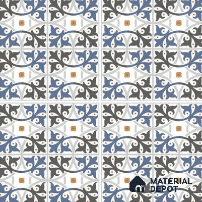 TL 03328 Disney Azure 600 x 600 mm Carving Matte Finish GVT Moroccan Tile - 9 mm | Please Expect a Slight Variation of Pattern (Sample)