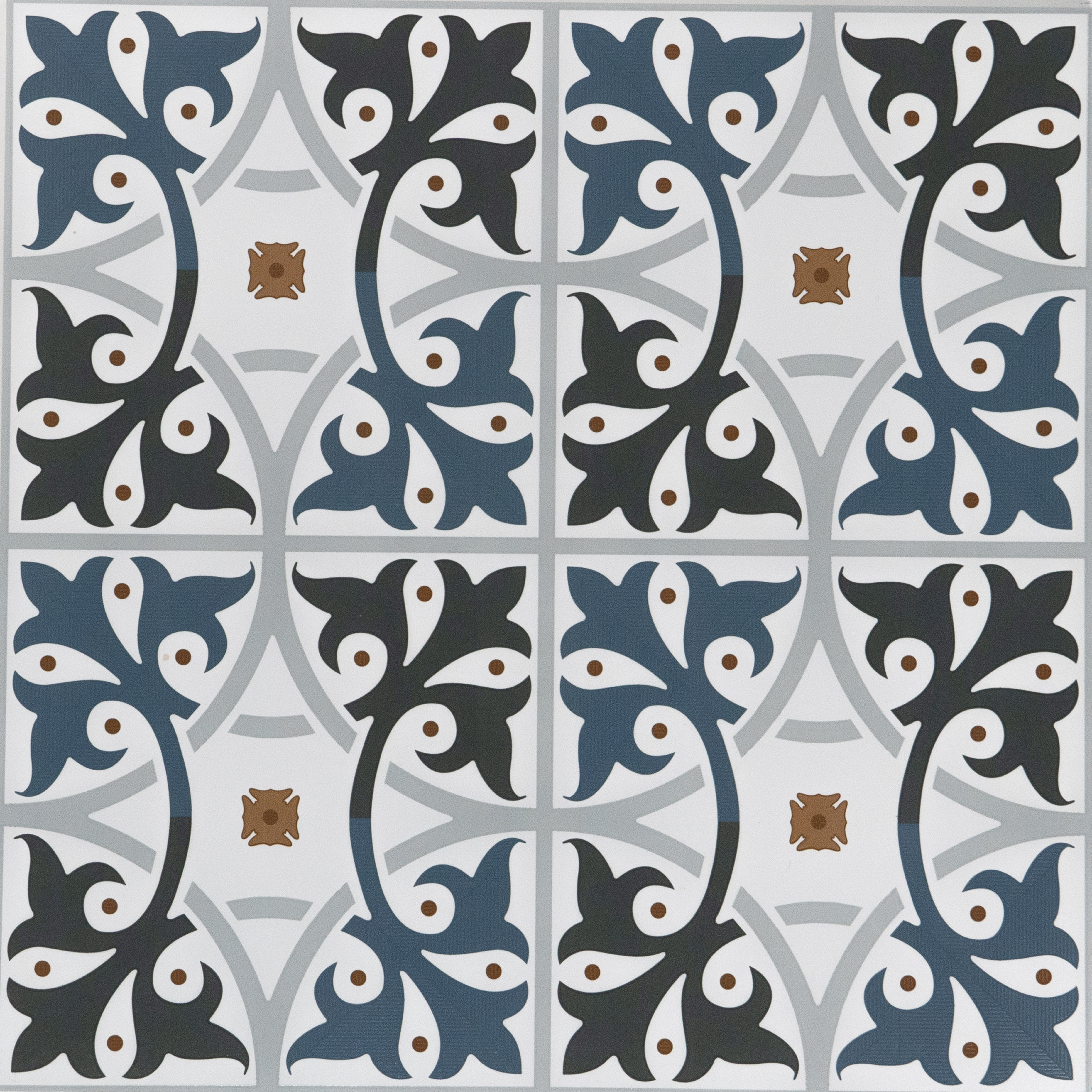 TL 03328 Disney Azure 600 x 600 mm Carving Matte Finish GVT Moroccan Tile - 9 mm | Please Expect a Slight Variation of Pattern (Sample)