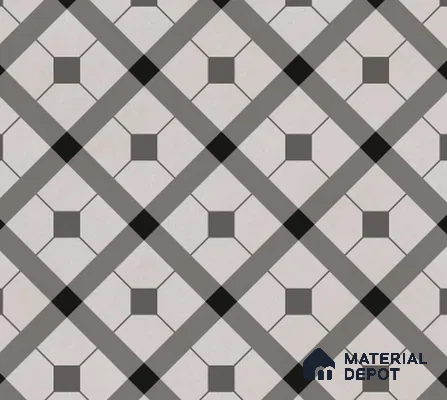 Moroccan Floor & Wall Tile TL 03329 Dolce Grigio 2 ft x 2 ft Carving Matte Finish Vitrified Tile - 9 mm | Please Expect a Slight Variation of Pattern | Suitable For Kitchen, Bathroom, Dining Area