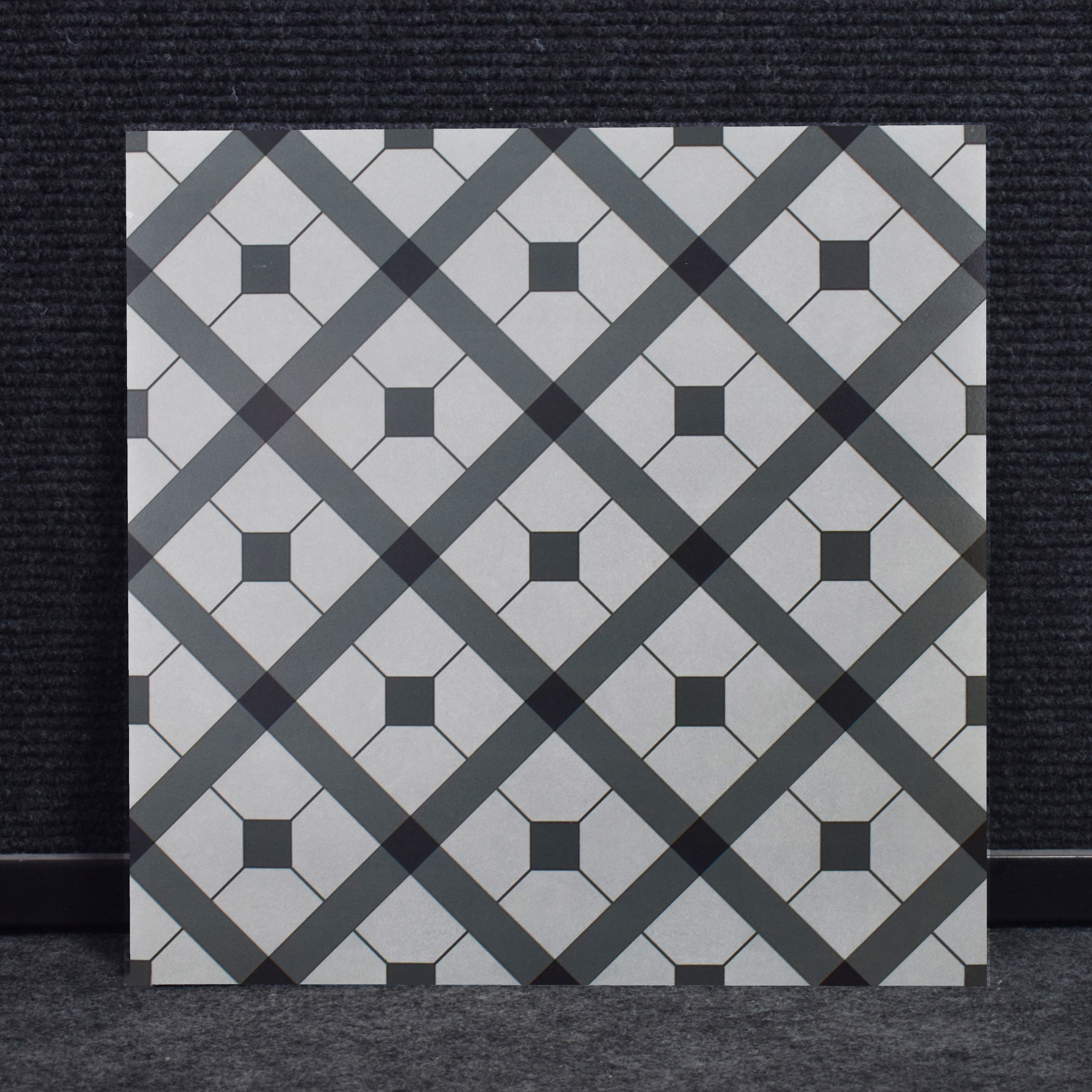 Moroccan Floor & Wall Tile TL 03329 Dolce Grigio 2 ft x 2 ft Carving Matte Finish Vitrified Tile - 9 mm | Please Expect a Slight Variation of Pattern | Suitable For Kitchen, Bathroom, Dining Area