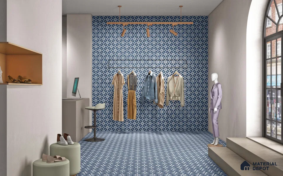 TL 03330 Eclipse Azul 600 x 600 mm Carving Matte Finish GVT Moroccan Tile - 9 mm (Sample)