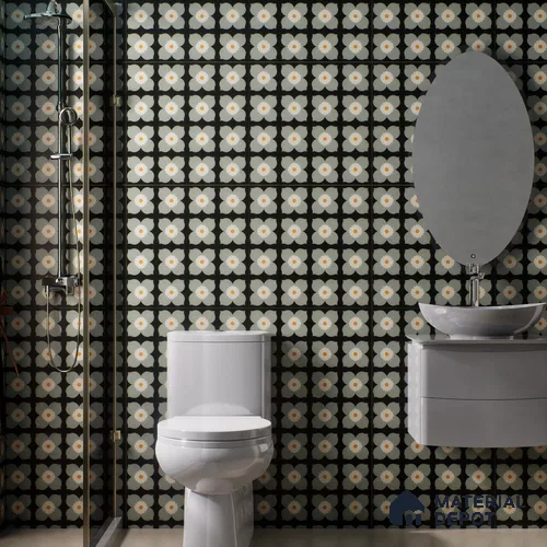Moroccan Wall & Floor Tile TL 03337 Florence Green 2 ft x 2 ft Carving Matte Finish Vitrified Tile - 9 mm | Suitable For Kitchen, Balcony, Dining Area | Please Expect a Slight Variation of Pattern