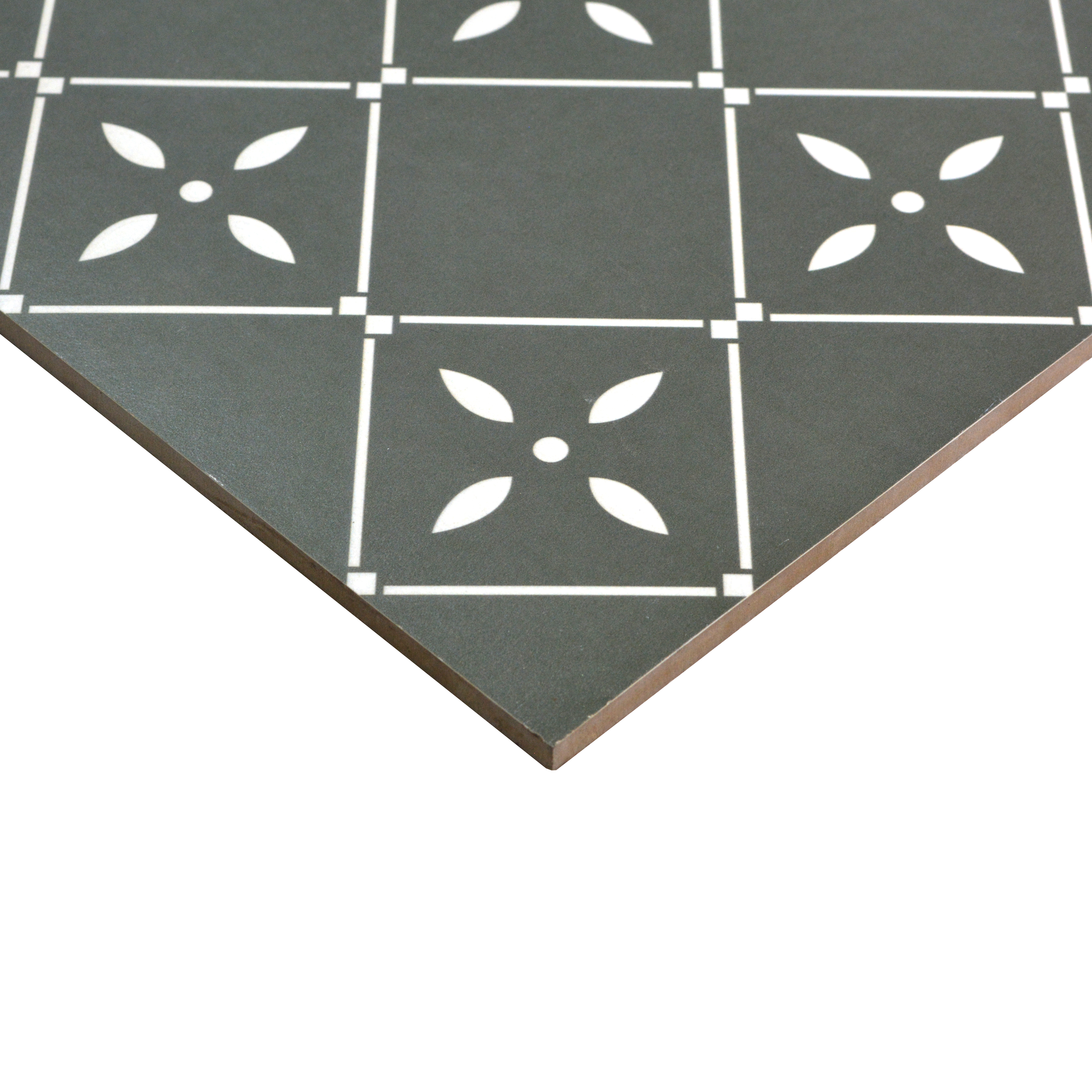 TL 03342 Fontana Green 600 x 600 mm Carving Matte Finish GVT Moroccan Tile - 9 mm | Please Expect a Slight Variation of Pattern (Sample)