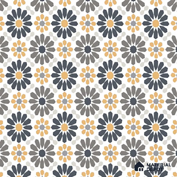 Moroccan Wall & Floor Tile TL 03343 Frammento 2 ft x 2 ft Carving Matte Finish Vitrified Tile - 9 mm | Suitable For Kitchen, Bathroom, Dining Area | Please Expect a Slight Variation of Pattern