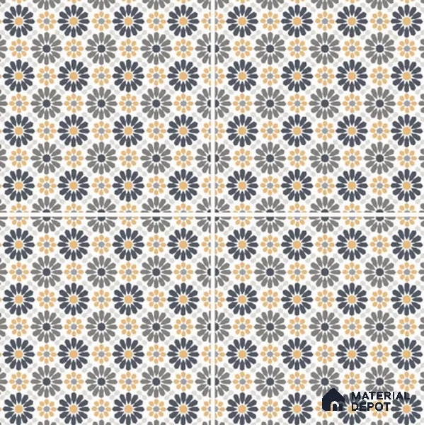 Moroccan Wall & Floor Tile TL 03343 Frammento 2 ft x 2 ft Carving Matte Finish Vitrified Tile - 9 mm | Suitable For Kitchen, Bathroom, Dining Area | Please Expect a Slight Variation of Pattern