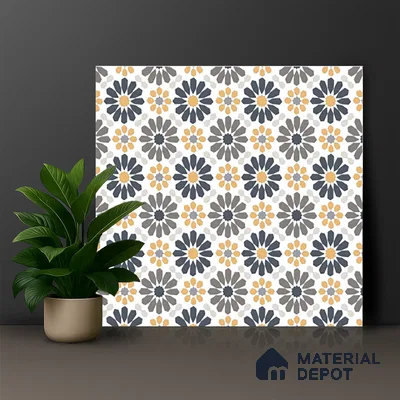 Moroccan Wall & Floor Tile TL 03343 Frammento 2 ft x 2 ft Carving Matte Finish Vitrified Tile - 9 mm | Suitable For Kitchen, Bathroom, Dining Area | Please Expect a Slight Variation of Pattern