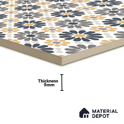 Moroccan Wall & Floor Tile TL 03343 Frammento 2 ft x 2 ft Carving Matte Finish Vitrified Tile - 9 mm | Suitable For Kitchen, Bathroom, Dining Area | Please Expect a Slight Variation of Pattern