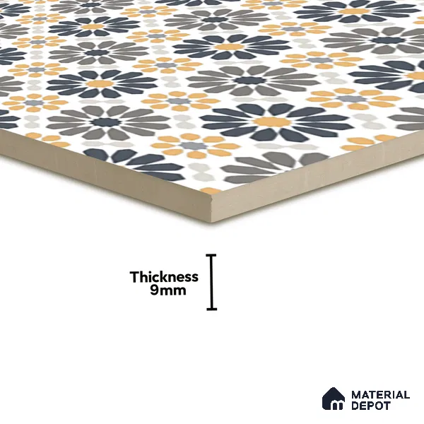 Moroccan Wall & Floor Tile TL 03343 Frammento 2 ft x 2 ft Carving Matte Finish Vitrified Tile - 9 mm | Suitable For Kitchen, Bathroom, Dining Area | Please Expect a Slight Variation of Pattern