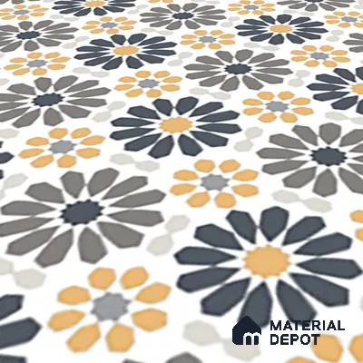 Moroccan Wall & Floor Tile TL 03343 Frammento 2 ft x 2 ft Carving Matte Finish Vitrified Tile - 9 mm | Suitable For Kitchen, Bathroom, Dining Area | Please Expect a Slight Variation of Pattern