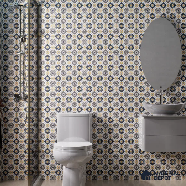 Moroccan Wall & Floor Tile TL 03343 Frammento 2 ft x 2 ft Carving Matte Finish Vitrified Tile - 9 mm | Suitable For Kitchen, Bathroom, Dining Area | Please Expect a Slight Variation of Pattern