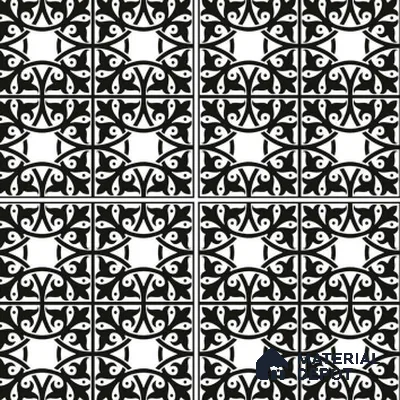 TL 03344 Fresco Black 600 x 600 mm Carving Matte Finish GVT Moroccan Tile - 9 mm | Please Expect a Slight Variation of Pattern