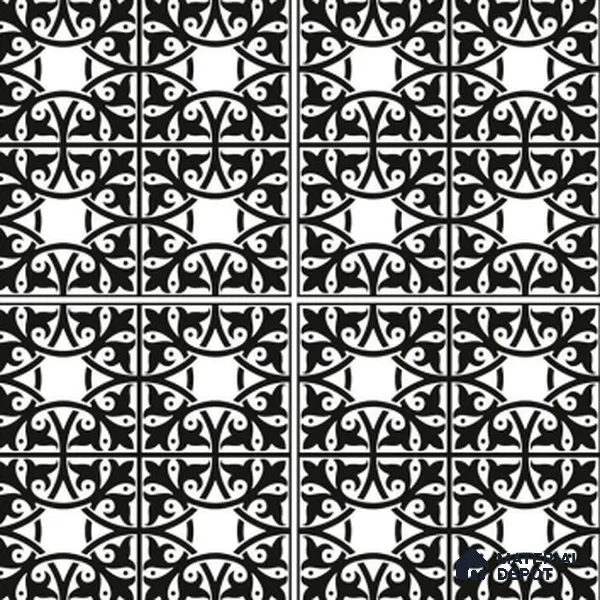 TL 03344 Fresco Black 600 x 600 mm Carving Matte Finish GVT Moroccan Tile - 9 mm | Please Expect a Slight Variation of Pattern